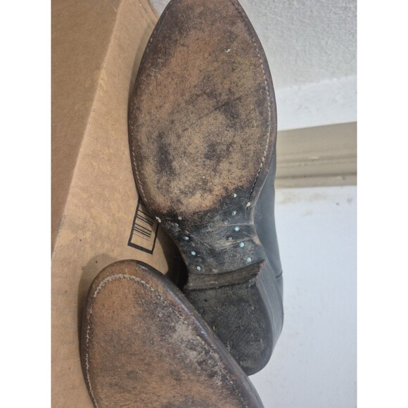 Vintage Justin Western Cowboy Boots Size 9.5D Style 1021 Black Leather USA